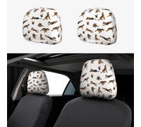 VOSERY Copri poggiatesta per auto, accessori per interni per donne e uomini, 2 pezzi, motivo: pastore tedesco, n. 1009, copertura per poggiatesta auto, decorazione per interni