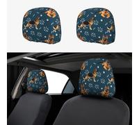 VOSERY Copri poggiatesta per auto, accessori per interni per donne e uomini, 2 pezzi, motivo: pastore tedesco, n. 1013, copertura per poggiatesta auto, decorazione per interni