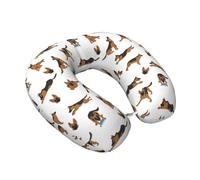 VOSERY Cuscino da viaggio allegro a forma di cane pastore tedesco, cuscino da viaggio in memory foam, comodo cuscino da viaggio a forma di U, cuscino da viaggio per dormire, viaggiare in aereo, auto