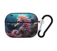 VOSERY Custodia compatibile con Airpods Pro di seconda generazione, custodia con cavalluccio marino rosa oceano compatibile con Airpods Pro, custodia compatibile con custodia AirPods Pro 2