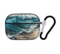 VOSERY Custodia compatibile con Airpods Pro di seconda generazione, custodia con onde blu oceano compatibile con Airpods Pro, custodia compatibile con custodia AirPods Pro 2