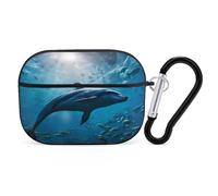VOSERY Custodia compatibile con Airpods Pro di seconda generazione, custodia per la scuola con delfino oceano compatibile con Airpods Pro, custodia compatibile con custodia AirPods Pro 2