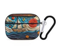 VOSERY Custodia compatibile con Airpods Pro di seconda generazione, graziosa e stravagante motivo barca a vela oceano compatibile con Airpods Pro, custodia compatibile con custodia AirPods Pro 2