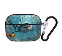 VOSERY Custodia compatibile con Airpods Pro di seconda generazione, simpatica e realistica custodia con squalo oceano compatibile con Airpods Pro, custodia compatibile con custodia AirPods Pro 2