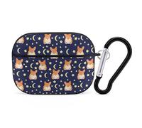 VOSERY Custodia compatibile con Airpods Pro di seconda generazione - Simpatico cane Corgi divertente luna stelle custodia compatibile con AirPods Pro, custodia compatibile con custodia AirPods Pro 2