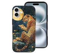 VOSERY Custodia compatibile con iPhone 16 Plus - Custodia morbida alla moda con leopardo che legge tarocchi custodia per telefono carina compatibile con iPhone 16 Plus custodie per donne e uomini