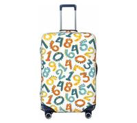 VOSERY Custodia per bagagli da viaggio con stampa a matematica cartoni animati, copertura per valigie lavabili, protezione adatta per bagagli da 45,7 a 81,3 cm, Nero , xl