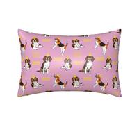 VOSERY Federa in raso per capelli e pelle, Beagle Dog Happy Birthday federe in raso con cerniera queen size, 50 x 76 cm, simile alle federe in seta