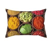 VOSERY Federa per cuscino di dimensioni standard, con spezie ed erbe, super morbide, con cerniera, traspirante, resistente alle pieghe e alle macchie, 50,8 x 66 cm