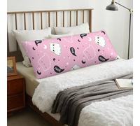VOSERY Federa per cuscino per il corpo di Halloween - Kawaii_Kitten_Ghosts_Pattern Soft Body Pillow Cover con cerniera, traspirante 50,8 x 137,2 cm