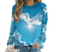 VOSERY Felpa da donna a forma di cuore con nuvole, girocollo autunno inverno abiti alla moda top da donna 2024, Stile-5, XL