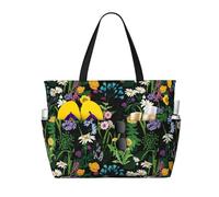 VOSERY Grande borsa da spiaggia impermeabile a prova di sabbia - Camomilla carino borsa da spiaggia da donna con cerniera