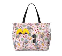 VOSERY Grande borsa da spiaggia impermeabile a prova di sabbia - Hello Summer With Gnome carino borsa da spiaggia da donna con cerniera