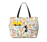 VOSERY Grande borsa da spiaggia impermeabile a prova di sabbia, semplice disegno carino borsa da spiaggia per le donne con cerniera