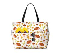 VOSERY Grande borsa da spiaggia impermeabile a prova di sabbia - Simpatico riccio n. 20002 borsa da spiaggia da donna con cerniera