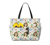 VOSERY Grande borsa da spiaggia impermeabile a prova di sabbia - Simpatico riccio n. 20009 borsa da spiaggia da donna con cerniera