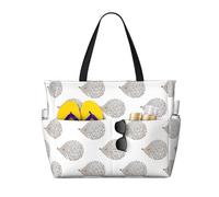VOSERY Grande borsa da spiaggia impermeabile a prova di sabbia - simpatico riccio n. 20038 carino borsa da spiaggia da donna con cerniera