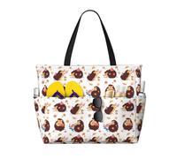 VOSERY Grande borsa da spiaggia impermeabile a prova di sabbia - simpatico riccio n. 20060 carino borsa da spiaggia da donna con cerniera