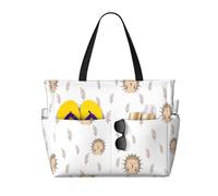 VOSERY Grande borsa da spiaggia impermeabile a prova di sabbia - simpatico riccio n. 20090 carino borsa da spiaggia da donna con cerniera