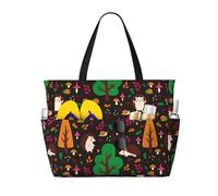 VOSERY Grande borsa da spiaggia impermeabile a prova di sabbia - simpatico riccio n. 20166 carino borsa da spiaggia da donna con cerniera