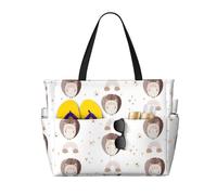 VOSERY Grande borsa da spiaggia impermeabile a prova di sabbia - simpatico riccio n. 20183 carino borsa da spiaggia da donna con cerniera