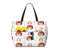 VOSERY Grande borsa da spiaggia impermeabile a prova di sabbia - simpatico riccio n. 20187 carino borsa da spiaggia da donna con cerniera