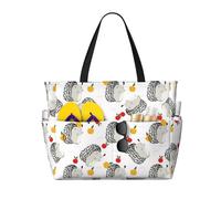 VOSERY Grande borsa da spiaggia impermeabile a prova di sabbia - Simpatico riccio No.20074 Borsa da spiaggia da donna con cerniera