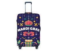 VOSERY Happy Mardi Gras - Copertura per bagagli da viaggio, lavabile, adatta per bagagli da 45,7 a 81,7 cm, nero, Medium