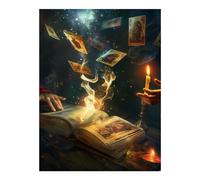 VOSERY Kit per pittura con diamanti magici per lettura dei tarocchi, kit artistico con diamanti per adulti, kit artistico con diamanti per principianti, kit 5D rotondo completo per pittura con