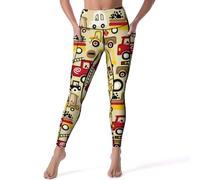 VOSERY Leggings a vita alta da donna, leggings morbidi per yoga, allenamento, leggings con tasche, nero, L