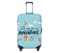 VOSERY Let's Go on an Adventure - Copertura per valigia, lavabile, adatta per bagagli da 45,7 a 81,7 cm, nero, Medium
