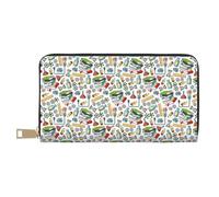 VOSERY Portafogli da donna, in pelle, con più carte, libro scolastico, portafoglio lungo da donna