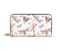 VOSERY Portafogli sottili in pelle per donne e uomini, con cerniera, con falene, libellule, farfalle, pochette per donne e uomini