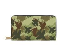 VOSERY Portafogli sottili in pelle per donne e uomini - Pochette mimetica verde aeronautica per donne e uomini con cerniera
