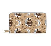 VOSERY Portafoglio da donna, in pelle bifold multi card portafoglio, Bohemian Cartoon Snake Moon Eyes Portafogli da donna, borsa lunga