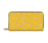 VOSERY Portafoglio da donna, in pelle bifold multi card portafoglio, divertente carino pollo giallo donna lungo portafogli