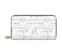 VOSERY Portafoglio da donna, in pelle bifold multi card portafoglio, equazione matematica design portafogli da donna, borsa lunga