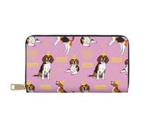 VOSERY Portafoglio da donna, in pelle bifold Multi Card Wallet, Beagle Dog Happy Birthday Portafogli da donna, borsa lunga