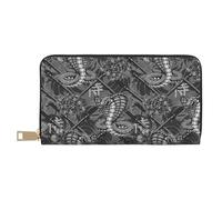 VOSERY Portafoglio da donna, in pelle Bifold Multi Card Wallet, Classic Cartoon Cool Cobra Flower Portafogli da donna, borsa lunga