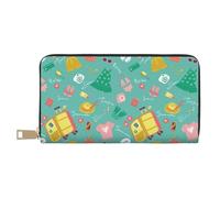 VOSERY Portafoglio da donna, in pelle bifold Multi Card Wallet, Happy Summer Portafogli da donna, borsa lunga