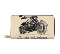 VOSERY Portafoglio da donna, in pelle bifold Multi Card Wallet, Let The Adventure Begin Portafogli da donna, borsa lunga