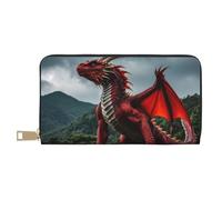 VOSERY Portafoglio da donna, in pelle bifold Multi Card Wallet, Majestic Red Dragon Donna Portafoglio lungo borsa