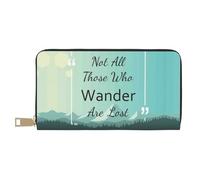 VOSERY Portafoglio da donna, in pelle bifold Multi Card Wallet, Not All Those Who Wander Are Lost1 Portafogli lunghi da donna