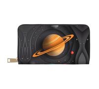 VOSERY Portafoglio da donna, in pelle bifold Multi Card Wallet, Solar System Paper Art Portafoglio lungo da donna