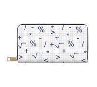 VOSERY Portafoglio da donna, in pelle bifold Multi Card Wallet, stampa simbolo matematico comico portafogli da donna, borsa lunga