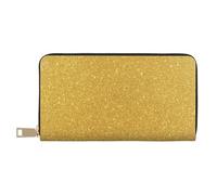 VOSERY Portafoglio da donna, in pelle bifold multi carta, oro lucido donna portafogli lungo borsa