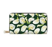 VOSERY Portafoglio da donna, Portafoglio da donna in pelle, portafogli da donna con petali di fiori di calla, borsa lunga
