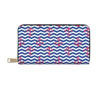 VOSERY Portafoglio da donna, Portafoglio in pelle Bifold Multi Card, Ancore nautiche Portafogli da donna, Borsa lunga