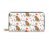 VOSERY Portafoglio da donna, Portafoglio in pelle Bifold Multi Card, Capybaras Cuore Palloncini Portafogli da donna, Borsa lunga