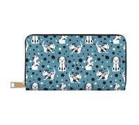 VOSERY Portafoglio da donna, portafoglio in pelle bifold multi card, carino dalmata cucciolo di cane portafogli da donna, borsa lunga